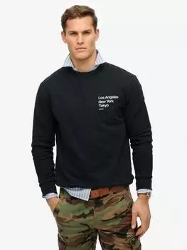 Толстовка с основным логотипом city crew Superdry, черный