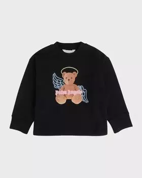 Толстовка с открытой спиной Bear Angel для девочек, размер 4–12 Palm Angels, цвет Black Brown