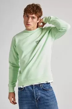 Толстовка с овальным вырезом и логотипом Pepe Jeans London, зеленый