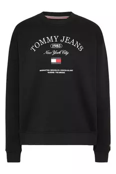 Толстовка с овальным вырезом и логотипом Tommy Jeans, черный