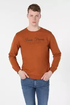 Толстовка с овальным вырезом и надписью Colin'S, оранжевый