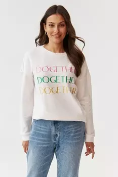 Толстовка с овальным вырезом и надписями Tatuum, зеленый