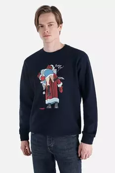 Толстовка с овальным вырезом и принтом Colin'S, синий