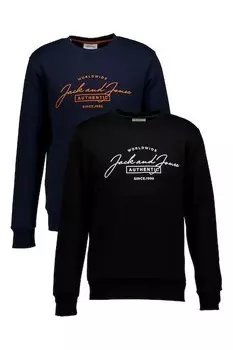 Толстовка с овальным вырезом с логотипом - 2 шт Jack & Jones