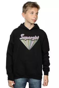 Толстовка с пастельным логотипом Supergirl DC Comics, черный