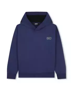 Толстовка с перекрестным воротником и вышитым логотипом на капюшоне DKNY, цвет Azul ndigo