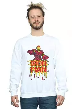 Толстовка с пикселями Iron Man Marvel, белый
