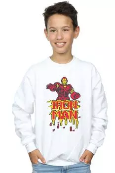 Толстовка с пикселями Iron Man Marvel, белый
