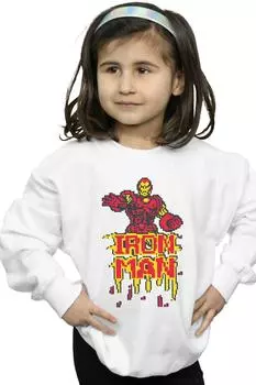 Толстовка с пикселями Iron Man Marvel, белый