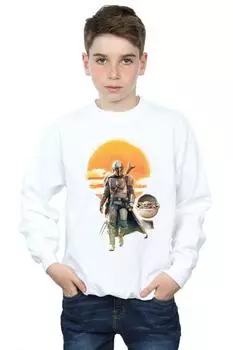 Толстовка с плакатом «Мандалорский закат» Star Wars, белый