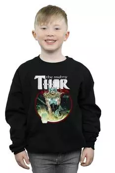 Толстовка с плакатом «Могучий Тор» Marvel, черный