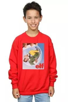Толстовка с плакатом Snow Globe Elf, красный