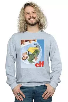 Толстовка с плакатом Snow Globe Elf, серый