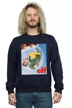Толстовка с плакатом Snow Globe Elf, темно-синий