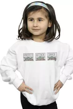 Толстовка с плиткой The Mandalorian The Child Star Wars, белый