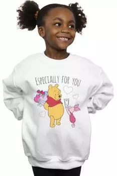 Толстовка с подарком на День святого Валентина Винни-Пух и Пятачок Disney, белый