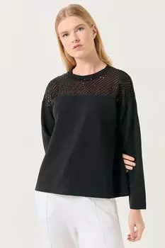 Толстовка с полосатой вставкой Jimmy Key, черный