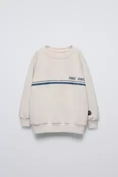 Толстовка с полосатым принтом ZARA, цвет ice