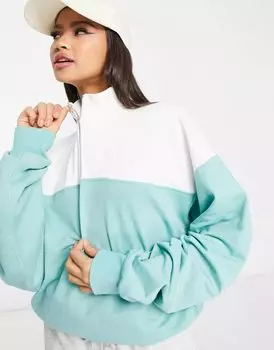 Толстовка с полумолнией ASOS в стиле колор-блок