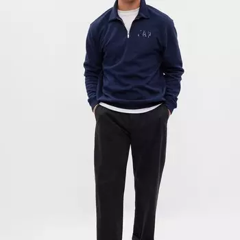 Толстовка с полузастежкой-молнией и глянцевым логотипом Gap, синий