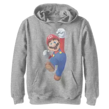 Толстовка с портретом Super Mario Faded Mario Jump для мальчиков 8–20 лет Licensed Character