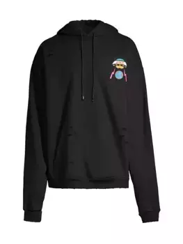 Толстовка с потертостями и графическим логотипом Members Of The Rage, черный