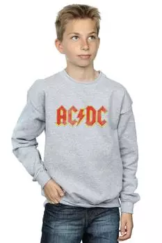 Толстовка с потертым логотипом AC/DC, серый
