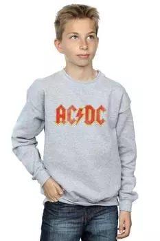 Толстовка с потертым логотипом AC/DC, серый