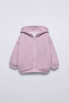 Толстовка с пятнистым рисунком ZARA, розовый/лиловый