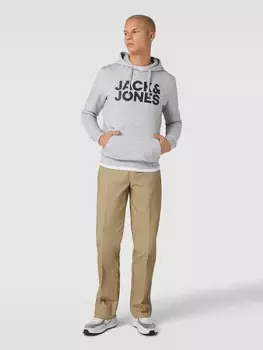 Толстовка с принтом этикетки Jack & Jones, светло-серый