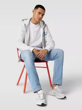 Толстовка с принтом этикетки, модель "GRAFFITI" Tommy Jeans, серый