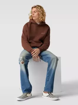 Толстовка с принтом этикетки Review, темно-коричневый