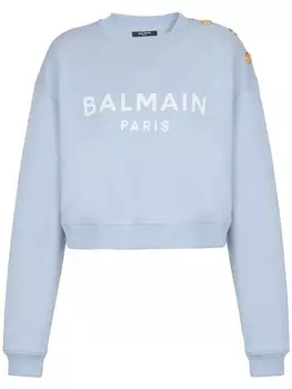 Толстовка с принтом Balmain, синий