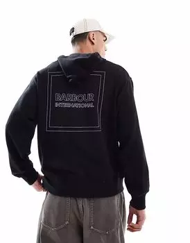 Толстовка с принтом Barbour International черного цвета