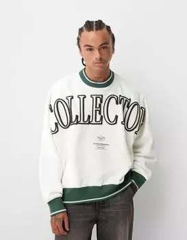 Толстовка с принтом Bershka, белый