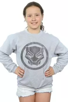 Толстовка с принтом Black Panther Icon Marvel, серый