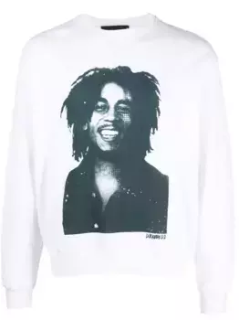 Толстовка с принтом Bob Marley DSQUARED2, белый