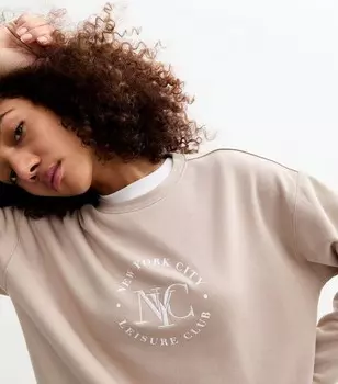 Толстовка с принтом Camel NYC из смесового хлопка New Look, песочный