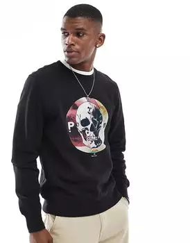 Толстовка с принтом черепа черного цвета PS Paul Smith
