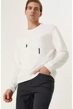 Толстовка с принтом цвета экрю Network, экрю