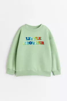 Толстовка с принтом для братьев и сестер H&M, зеленый