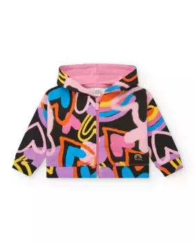Толстовка с принтом для девочек и застежкой-молнией Tuc tuc, чёрный
