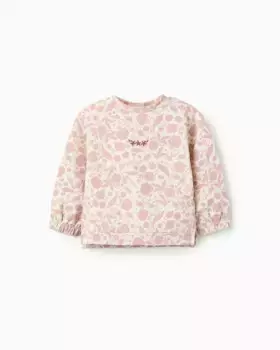 Толстовка с принтом для девочки и эластичными манжетами Zippy, розовый