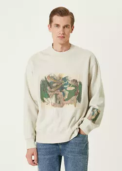 Толстовка с принтом Domrebel, серый