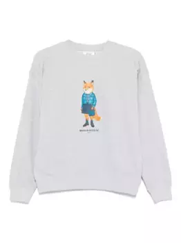 Толстовка с принтом Dressed Fox Maison Kitsun, серый