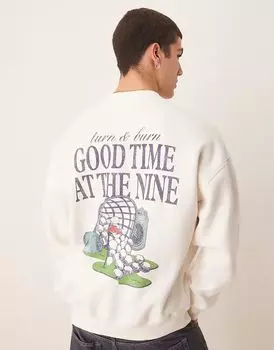 Толстовка с принтом гольфа Abercrombie & Fitch белого цвета на спине