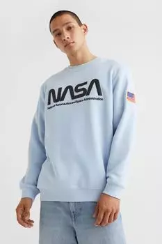 Толстовка с принтом H&amp;M, голубой/наса