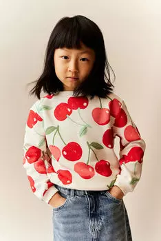 Толстовка с принтом H&M, белый
