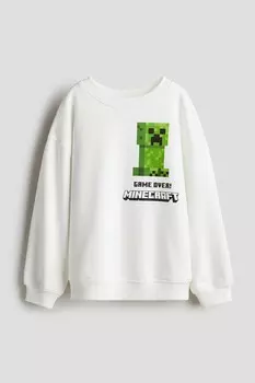 Толстовка с принтом H&M, белый