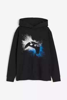 Толстовка с принтом H&M, черный